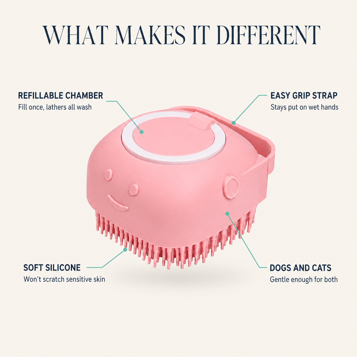 Pristine Paws™ Silicone Pet Bath & Massage Brush