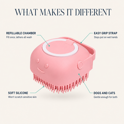 Pristine Paws™ Silicone Pet Bath & Massage Brush
